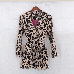 Women's Animal Leopard Print Trench Coat